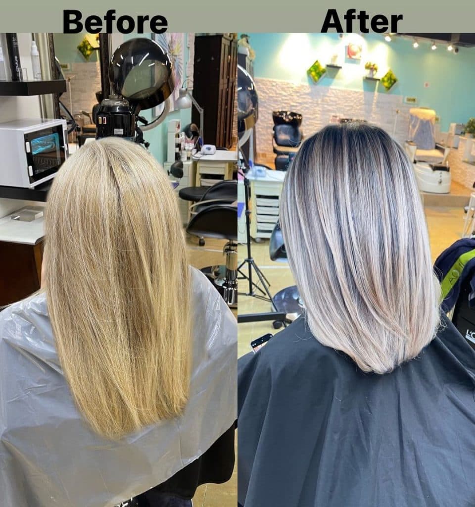 Тонирование волос - пример до и после фото №9